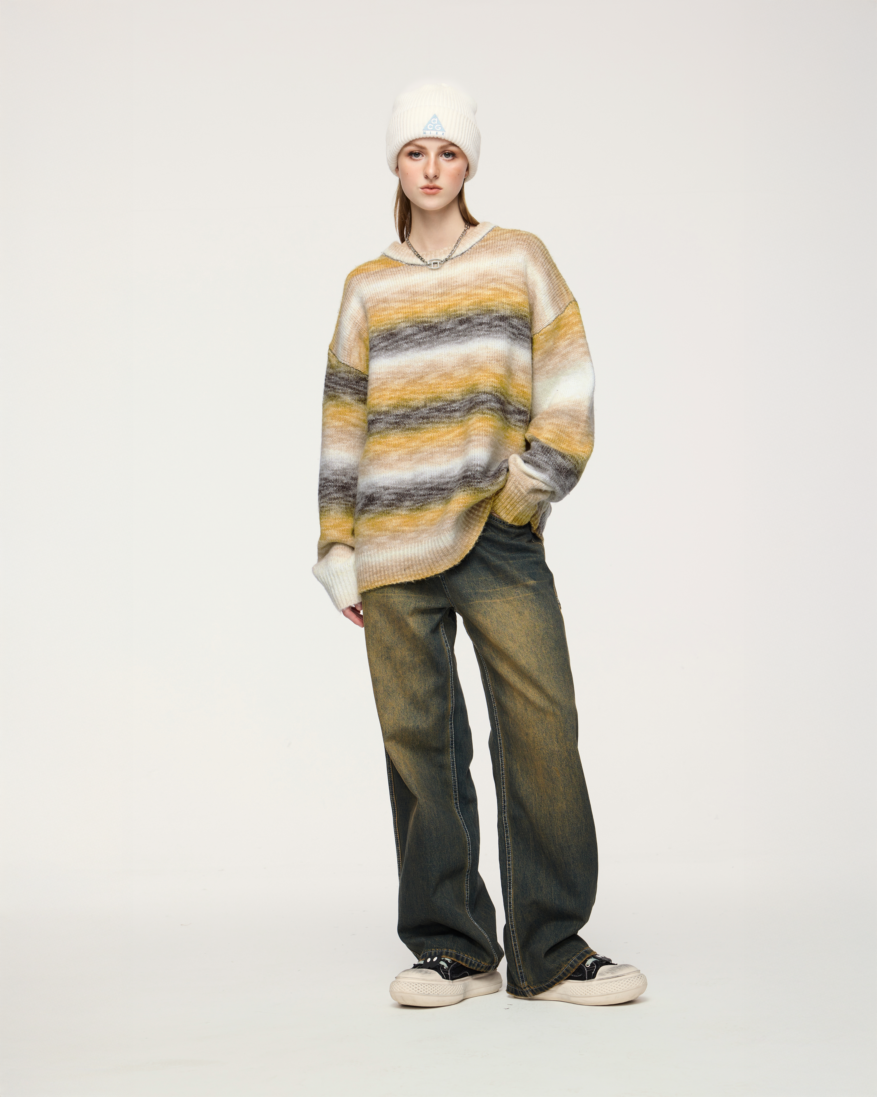 Gradient Cozy Knit Sweater Yellow