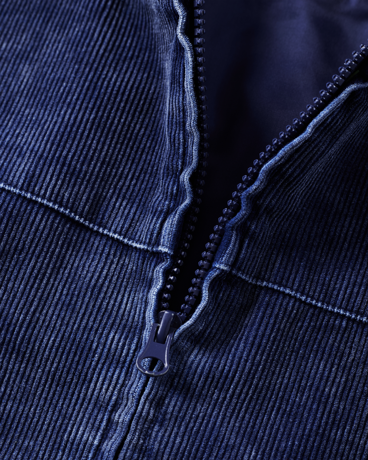 Dark Washed Blue Zip-up Hoodie