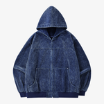 Dark Washed Blue Zip-up Hoodie