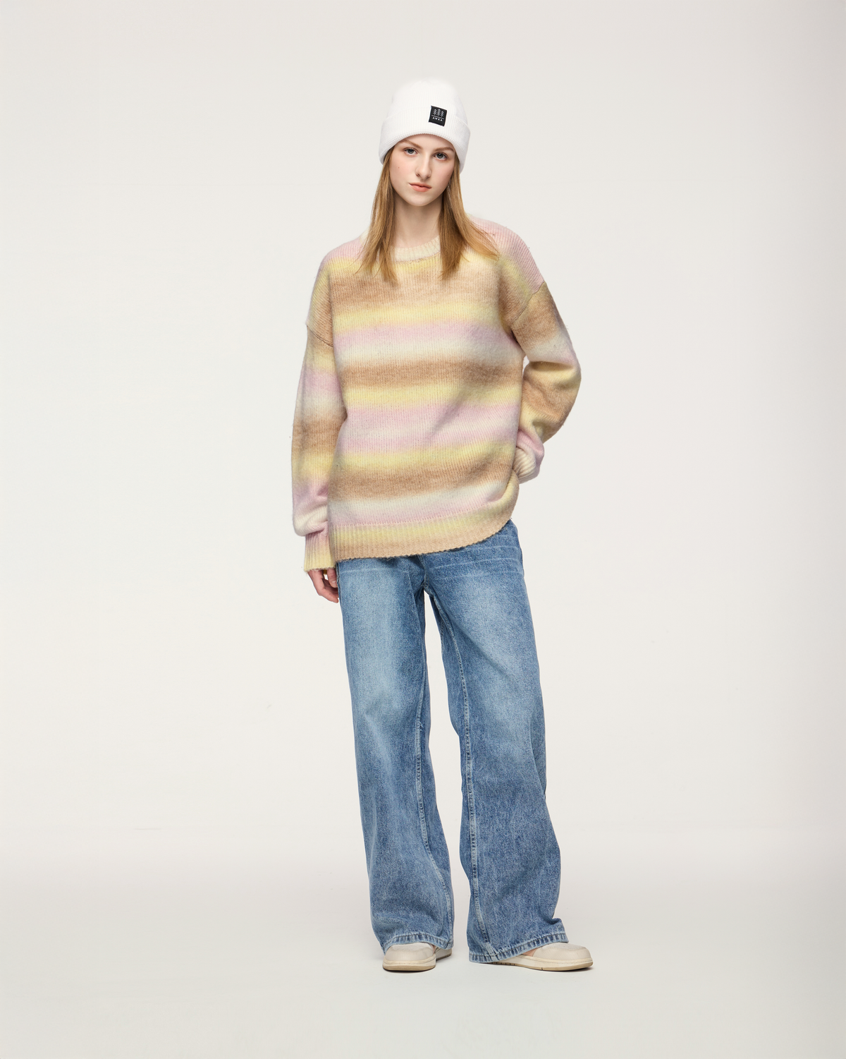 Gradient Cozy Knit Sweater Pink