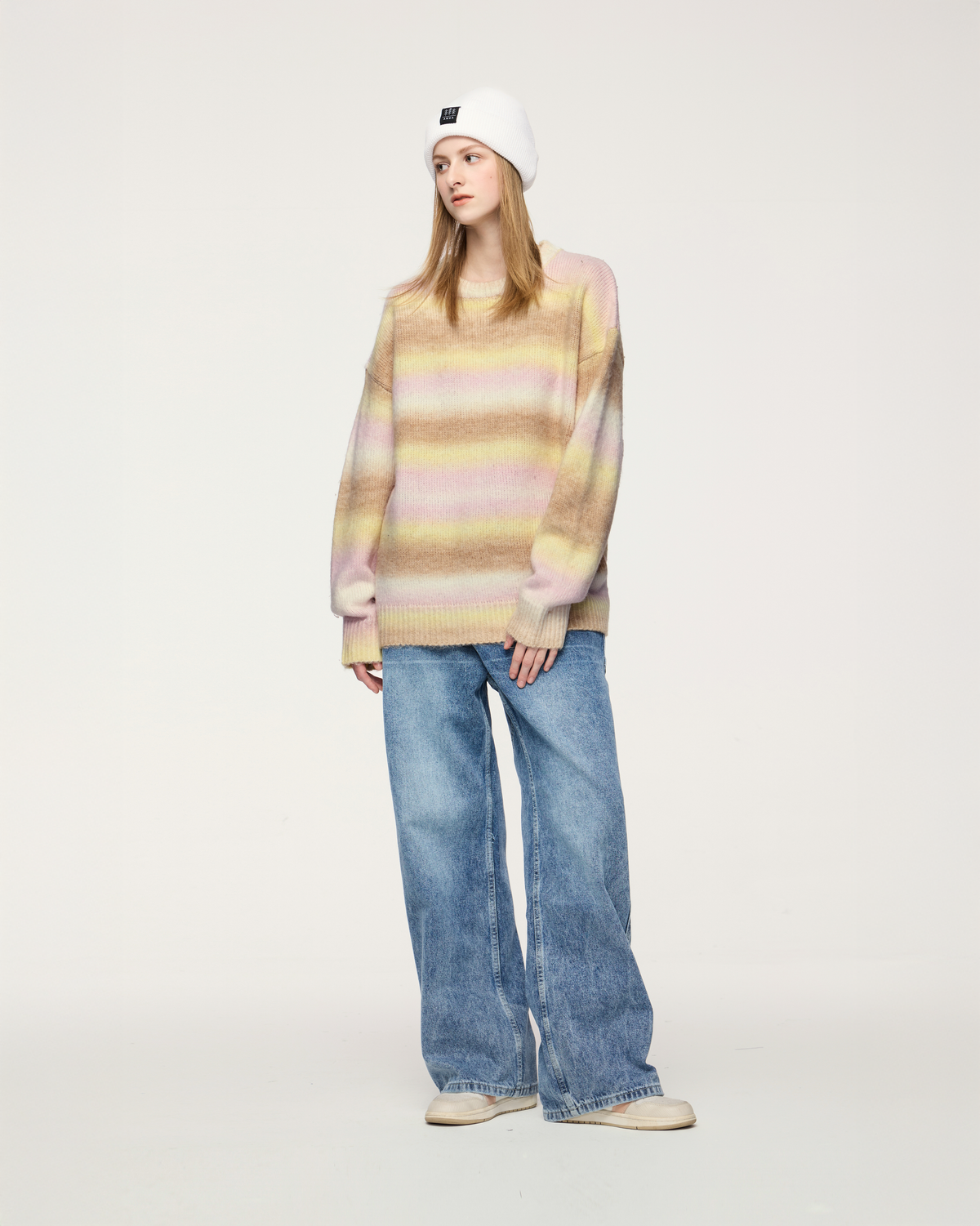 Gradient Cozy Knit Sweater Pink