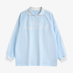 Long Sleeve Polo Tee Wild Blue