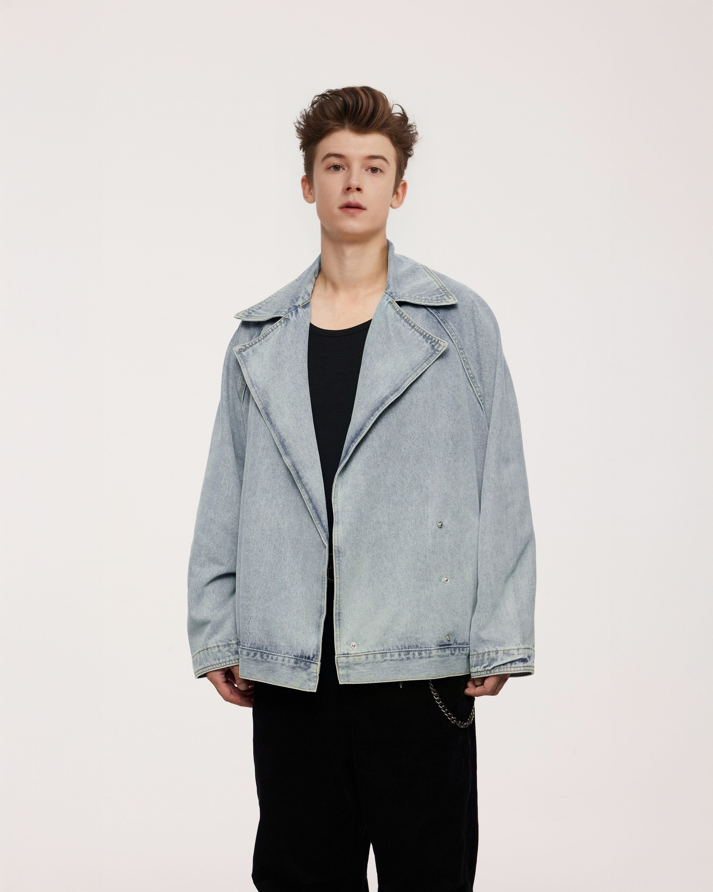Wide Lapels Denim Jacket