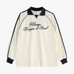 Long Sleeve Polo Tee Cream
