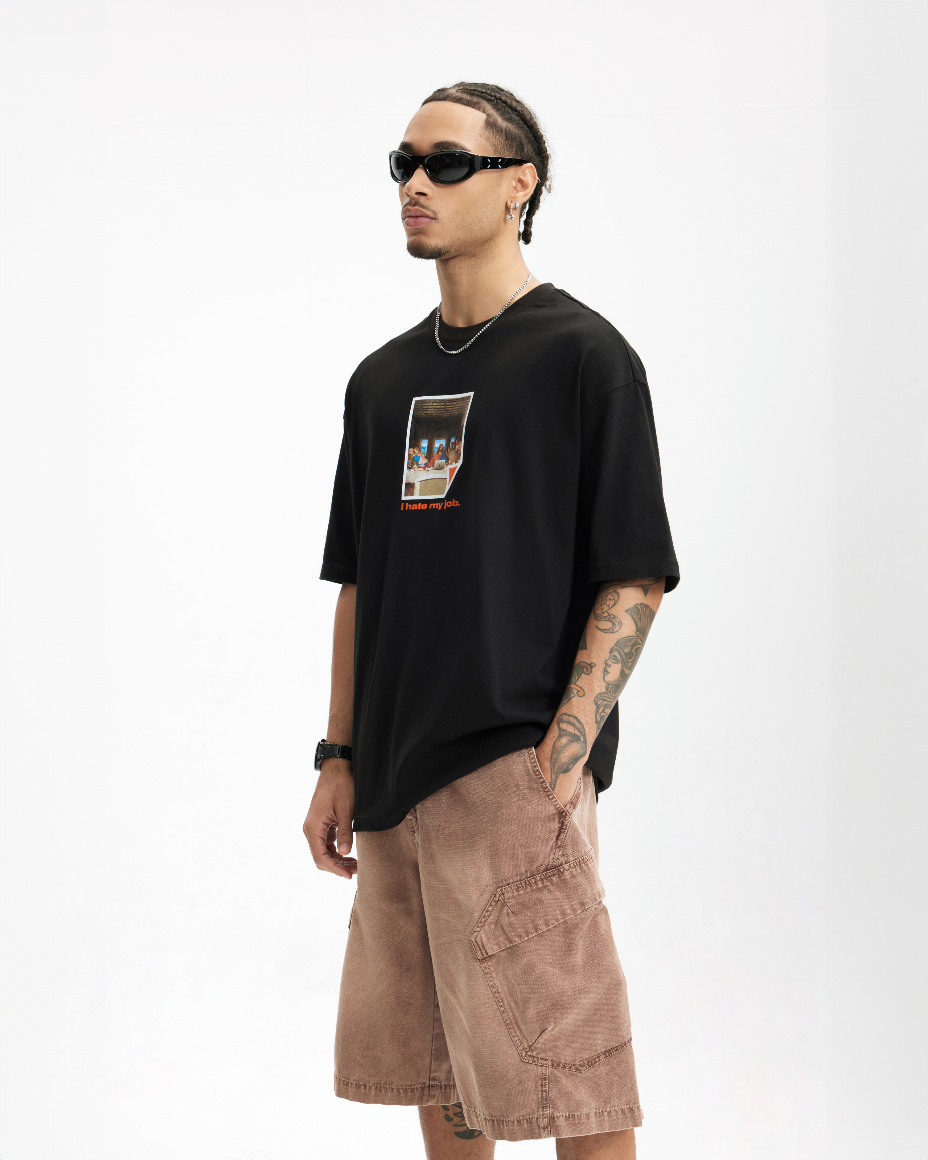 I hate my job Black Tee