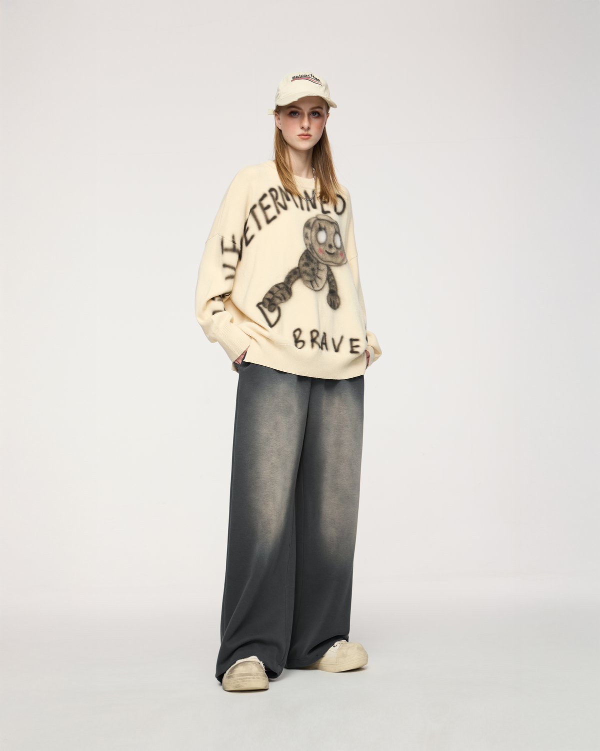Washed Loose Fit Sweats Dark Gray